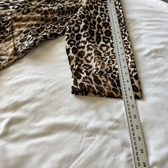 Roz‎ & Ali Women's Open Front Leopard Print Kimono Tunic Top Size 2X Pockets - Picture 8 of 12